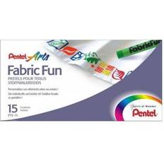 Vannbasert Tekstiltusjer Pentel Fabric Fun Pastel Dye Sticks 15-pack