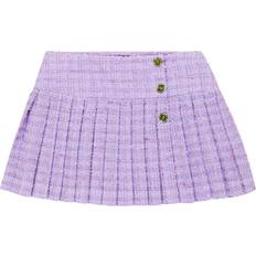 Purple Skirts Children's Clothing Versace Kids Medusa Pleated Tweed Skirt - Purple