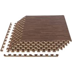 Norsk 24 Sq ft Interlocking Foam Floor Mat 6-Pack Brown