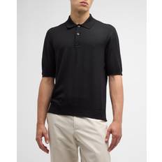 Burberry Men's Rowanson Knit Polo Shirt BLACK