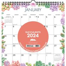 Willow Creek Press Office Supplies Willow Creek Press Succulents Spiral Art 2024 Wall Calendar