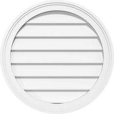 Window Sills Ekena Millwork 18 Round Surface Mount PVC Gable Vent: with Brickmould Frame Window Sill