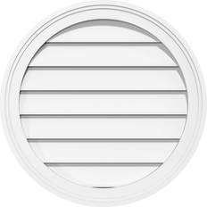 Window Sills Ekena Millwork 20 Round Surface Mount PVC Gable Vent: Functional with Brickmould Window Sill