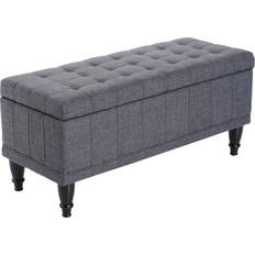 Doors Storage Benches Homcom Soft Close Lid Dark Heather Grey Storage Bench 42x19.5"