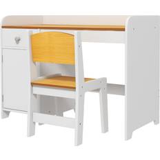 Kid's Room Qaba Kids Desk and Chair Set with Drawer, Study