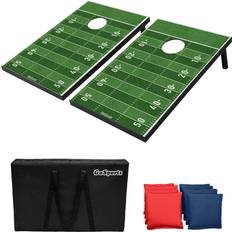 GoSports Football Cornhole Set Customize With Your Team's Decals Includes Boards, Bean Bags & Case