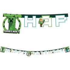 Girlandere Procos Minecraft Happy Birthday Papir Flaggbanner 200cm 16st Falgg