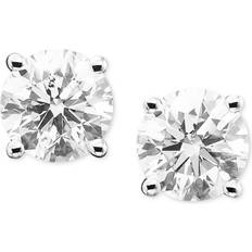 1/2ct Diamond Studs Screw Back 14K White Gold 