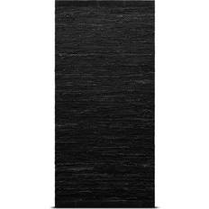 Rug Solid Leather Schwarz 65x135cm