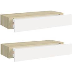 Vegghyller vidaXL 330264 Oak/White Vegghylle 60cm 2st