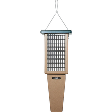 Birds Choice Suet Feeder with Tail Prop for Two Cakes in Taupe