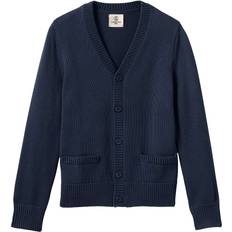 Lands' End School Uniform Cotton Modal Button Front Cardigan Sweater - Classic Navy (529174-BQ6)