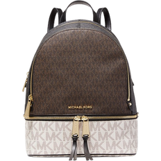 Michael Kors Rhea Medium Color-Block Logo Backpack - Brown Multi