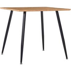 vidaXL MDF Oak/Black Dining Table 31.7x31.7"