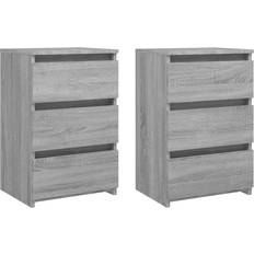 vidaXL Engineered Wood Grey Sonoma Nachttisch 35x40cm 2Stk.