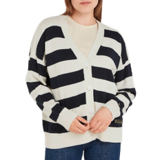 Tommy Hilfiger Women Cardigans Tommy Hilfiger Lighthouse Stripe Boxy V-Neck Cotton Cardigan - Desert Sky/Ecru