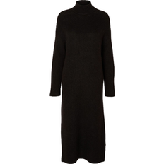 Nylon - XL Kjoler Selected Maline Long Sleeve Knit Dress - Black