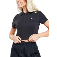 Nike Women's Jordan Cropped Ribbed Polo - Black