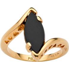 Black Rings PalmBeach Marquise Shaped Bypass Ring - Gold/Onyx