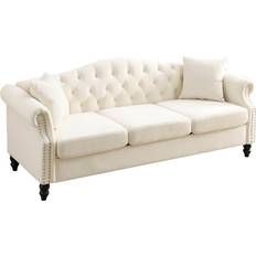 Bed Bath & Beyond Chesterfield Beige Sofa 80" 3 Seater