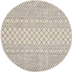 Round dining room rug Nourison Passion Gray, Beige 48x"