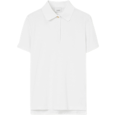 Burberry Men Polo Shirts Burberry Piqué Polo T-shirt - White