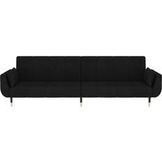 vidaXL Velvet Black Sofa 220cm Zweisitzer