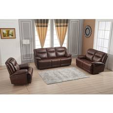 Betsy Furniture Bonded Brown Sofa 87" 3 6 Seater