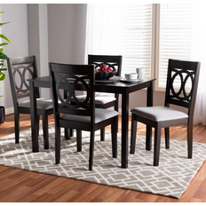 Baxton Studio Lenoir 5-Piece Brown&Espresso Dining Set 5