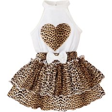 Bralettes Children's Clothing Shein Toddler Girls Leopard Print Halter Top & Bow Front Skirt