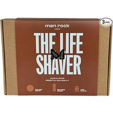 Barbersett Men Rock The Life Shaver Shaving Gift Set Includes Shave Cream 100ml Synthetic Shaving Brush and Drip Stand Sandalwood and Spicy Black Pepper Fragrance