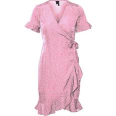 Rosa - XL Kjoler Vero Moda Henna 2/4 Wrap Dress Prism Pink AOP:Tiny