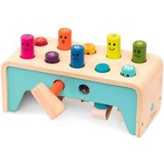 Hammer Benches Battat Wooden Hammer Toy for Kids, Toddlers Pounding Bench with Pegs and Mallet -Colorful Developmental Toy Pound & Count Bench 1 Year