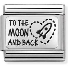 Nomination Composable Classic Link To The Moon And Back Charm - Silver/Black