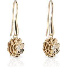 Elements Gold Rotating Peony Flower Drop Diamond Yellow Gold Earrings GE2423