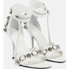 Balenciaga Embellished leather sandals white