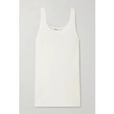 Beige Tanktops Saint Laurent SAINT LAURENT Tanktop Aus Geripptem Jersey Aus Einer Modal-baumwollmischung Creme