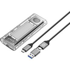 ORICO USB4 M.2 SSD Case 40Gbps M2 NVMe SSD Enclosure Transparent Compatible with Thunderbolt 3 USB4 USB 3.2/3.1/3.0 USB-C to C and USB-A to C