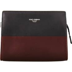 Dolce & Gabbana Gray Bordeaux Leather Hand Clutch Bag