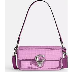 Coach Umhängetaschen Coach Studio Sequinned Leather Baguette Bag Violett