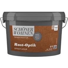 Wandfarben Malerfarbe Schöner Wohnen Effect Glaze Trend Structure Wandfarbe Rust 1L