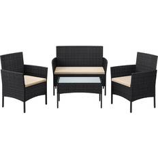 Svarte Modulsofaer Songmics Gartenmöbel-Set Modulsofa