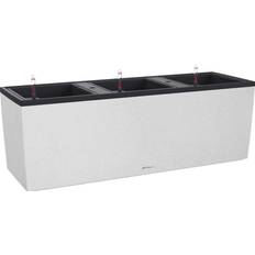 Self-Watering Outdoor Planter Boxes Lechuza 3.25' Black and White Three-In-One Smooth Planter White