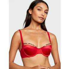 Victoria's Secret Red Bras Victoria's Secret Very Sexy Logo Embroidery Lightly Lined Balconette Bra, Red, Women's Bras Victoria's Secret