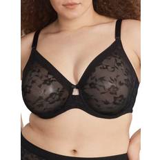 No-Show Lace Unlined Underwire Bra - Black Hue – Curvy Couture
