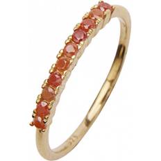 Oransje Smykker Pico Fineley Crystal Ring Coral Forgylt-Sølv Sterling 925