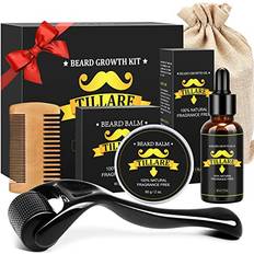 Shaving Sets Beard Growth Kit with Premium Beard Roller Organic Beard Growth Oil Beard Balm Beard Comb Beard Kit Gifts for Fathers Day Men Husband Dad Boyfriend