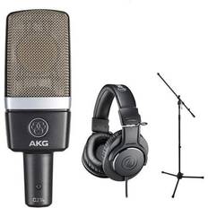 AKG Microphones AKG C214 Pro Condenser Mic Accessory Included ATH-M20x Headphones Mic Stand