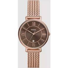 Fossil Jacqueline Three-Hand Date Rose Gold-Tone Mesh
