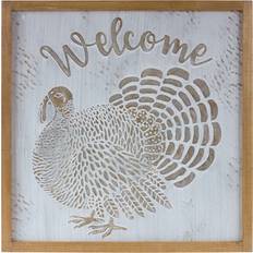 Melrose Turkey Sign SQ Multi Wall Decor 20.2x20.2"